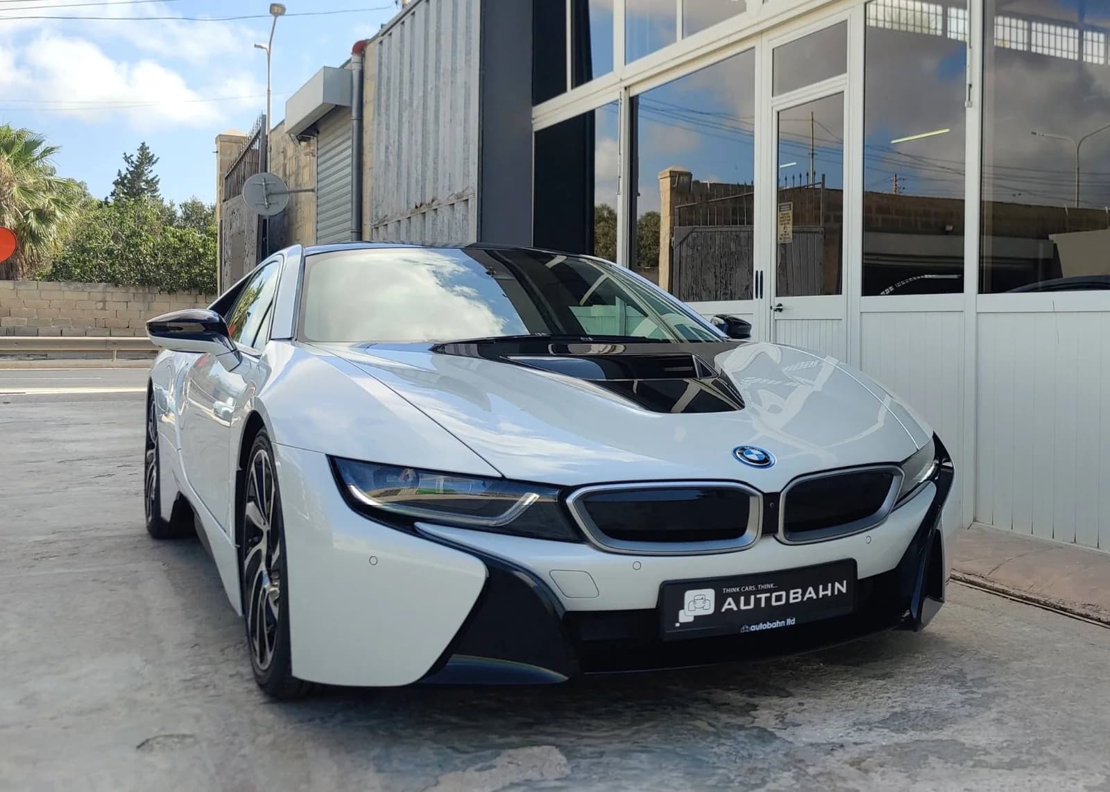 White BMW i8 at Autobahn Malta showroom